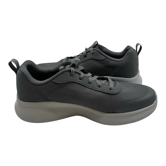 Skechers Running Shoes Men's Size 9.5 Charcoal Grey Lace Up Sneakers‎ 255149R